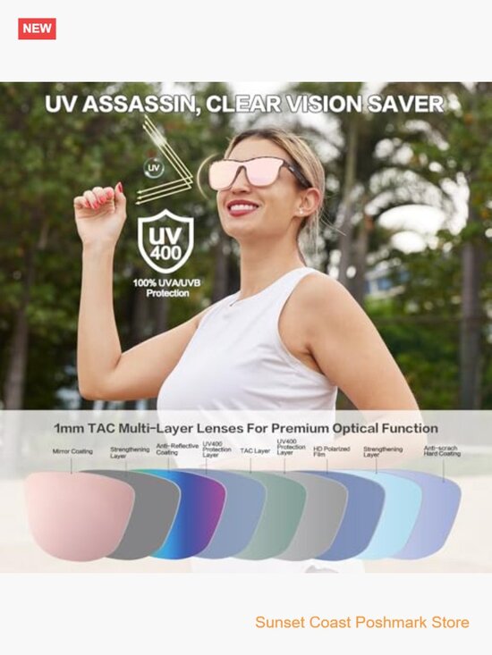 Retro Shield Polarized Running Sunglasses UV400 Protection Lightweight Unisex